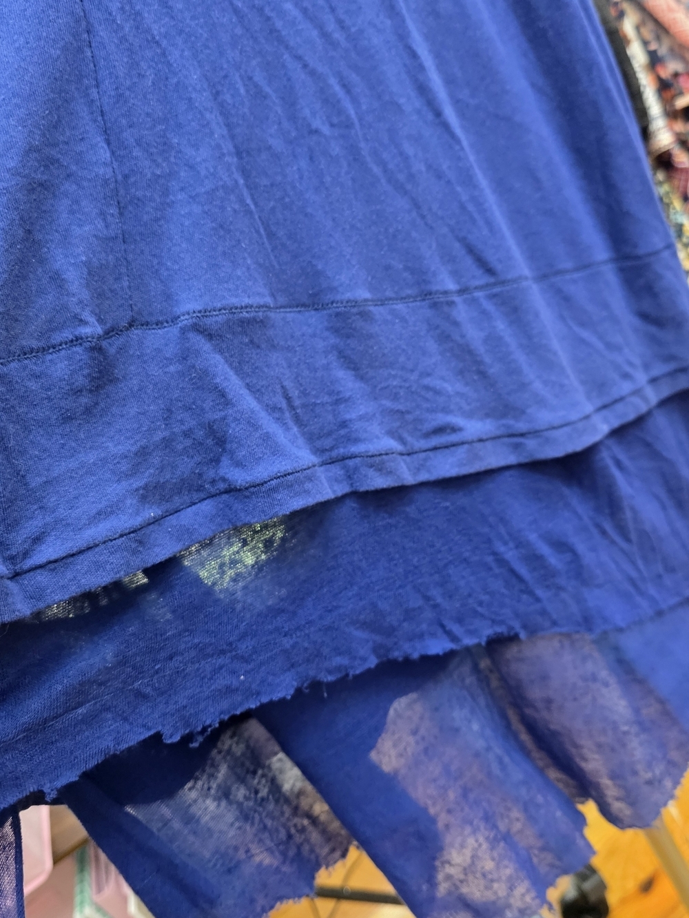 Free People We The Free Royal Blue V-Neck Tiered Sleeveless Tank Distressed XS - Picture 8 of 9